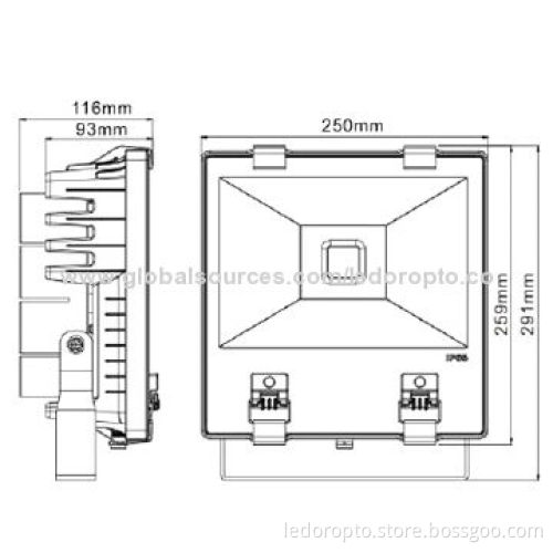 70W LED Floodlight with 1,060 Aluminum Cooling Fins